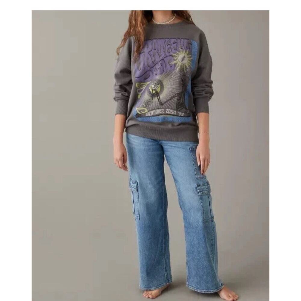 AMERICAN EAGLE AE OVERSIZED GRATEFUL DEAD GRAPHIC SWEATSHIRT WOMENS Size XS 2731 - Picture 1 of 8